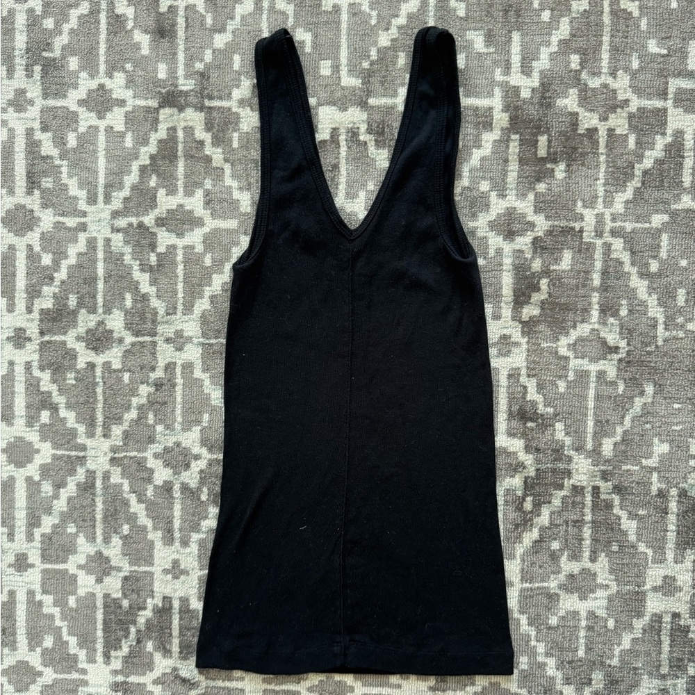 Express One Eleven Black Deep V Neck Fitted Tank Top XS Stretch